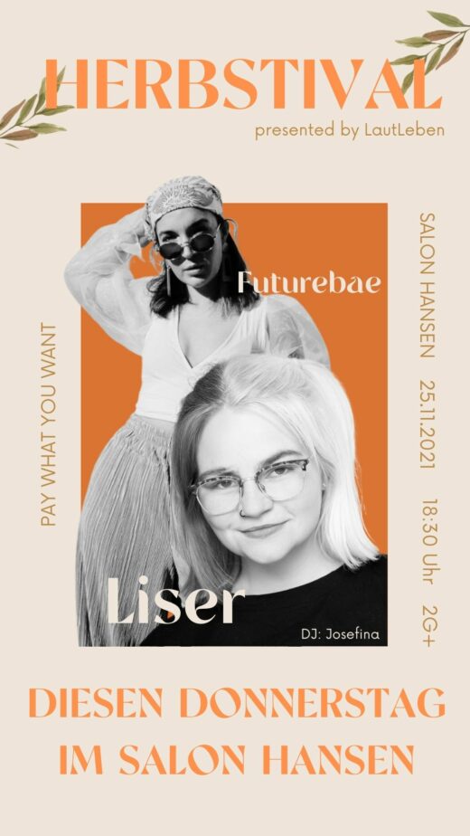 HERBSTIVAL Poster auf dem Futurebae und DJ Josefina zu sehen sind